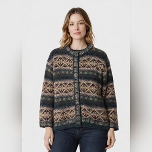 ML Kessler Alpaca Wool Made In PERU Cardigan Sweater Button Down Women's Medium